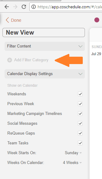 CoSchedule Filter Views for Multiple Sites