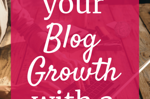 A person working on their computer with a text overlay about propelling blog growth with a VA