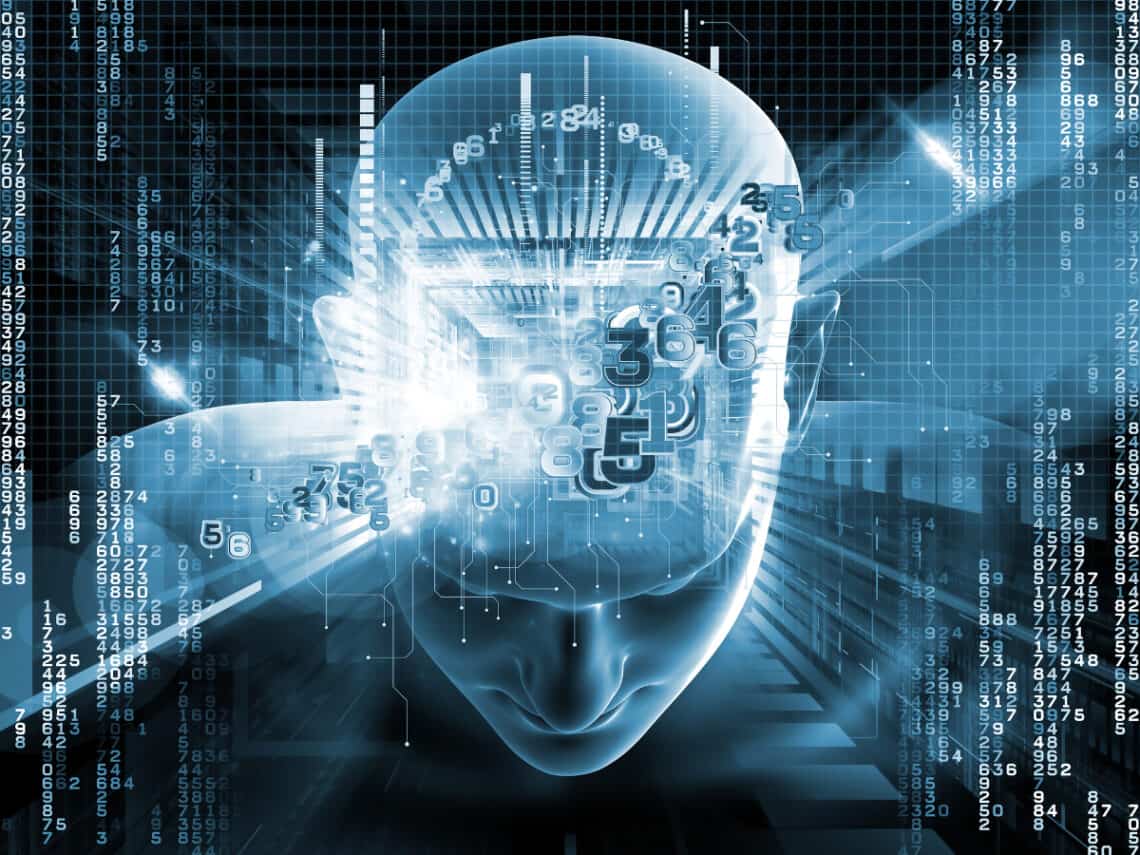 A robot brain illustrating artificial intelligence.