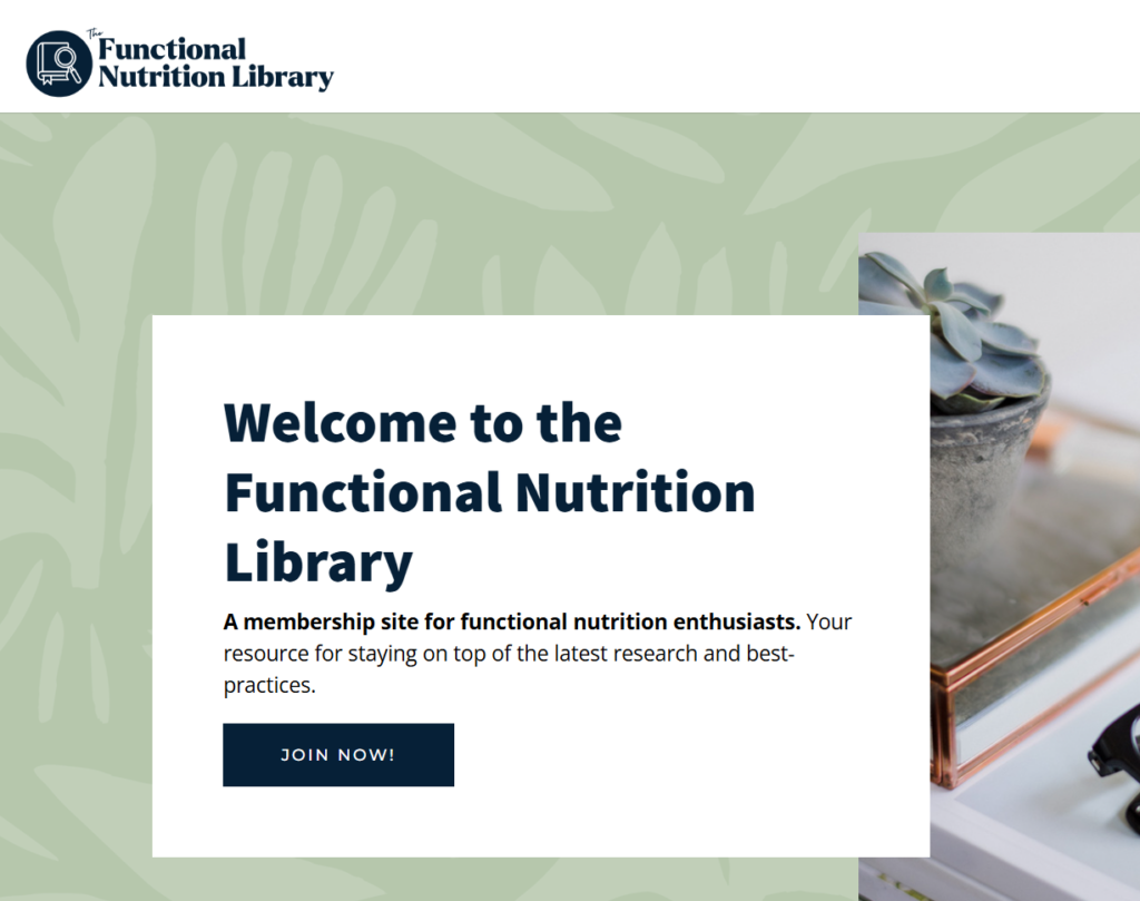 A screenshot of the functional nutrition library.